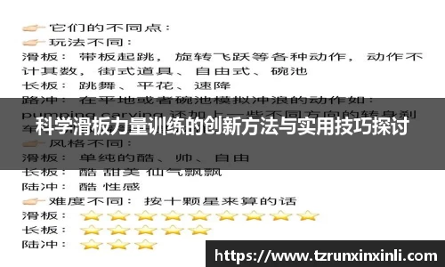 科学滑板力量训练的创新方法与实用技巧探讨